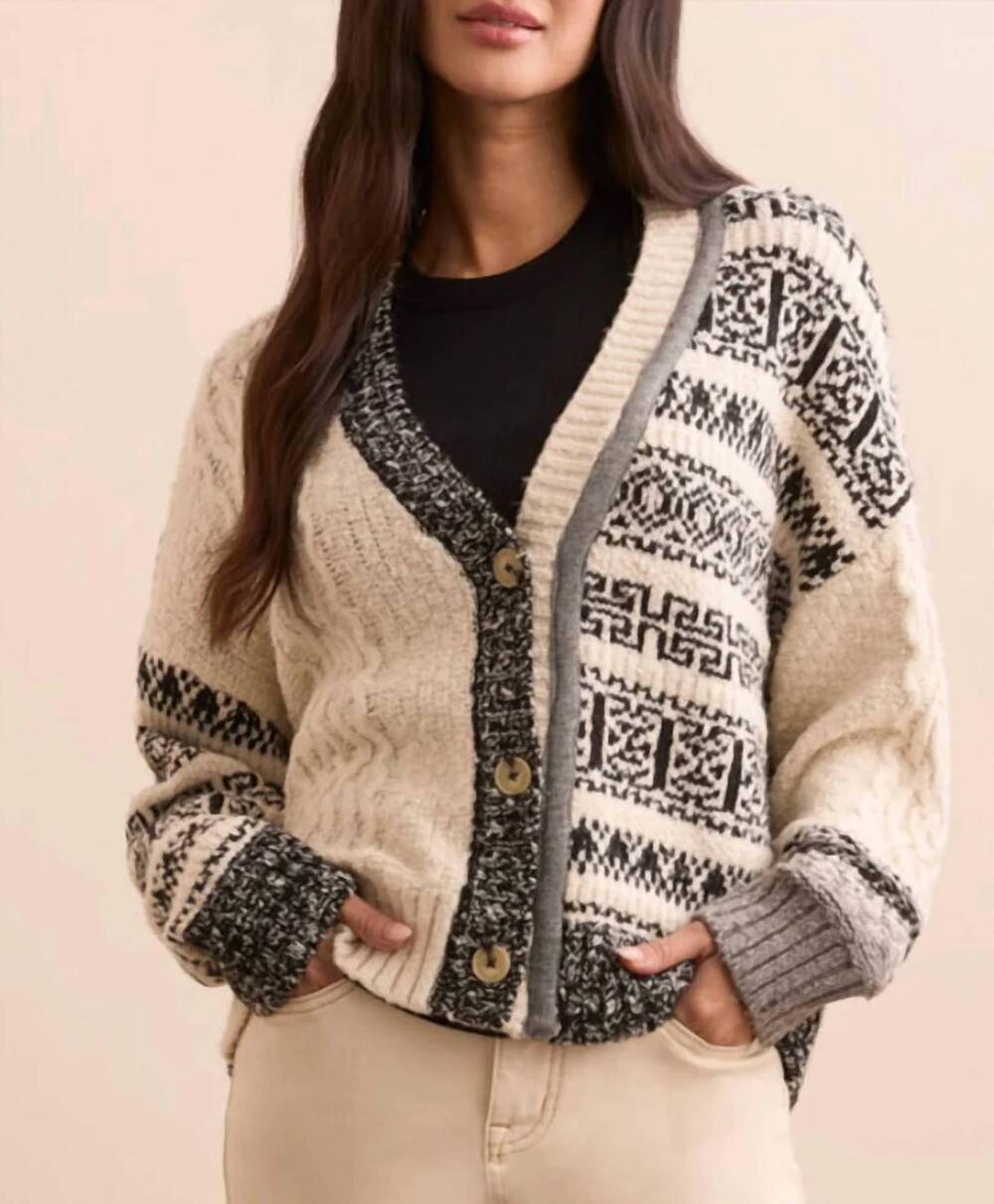 NEW TRIBAL women's button front sweater cardigan in cream
